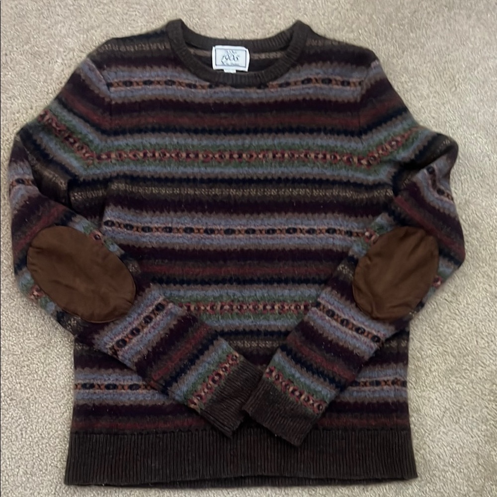 Multicolor Striped Crew Neck Sweater